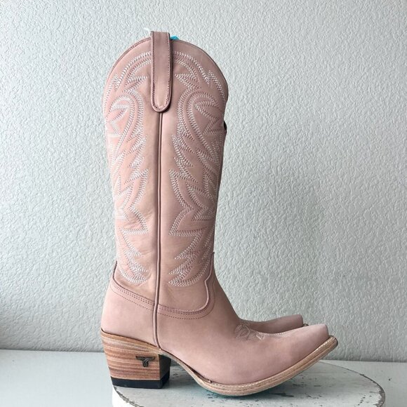 Lane SMOKESHOW Womens Cowboy Boots 8.5 Pink Leather Western Cowgirl Mid Calf - Picture 2 of 13